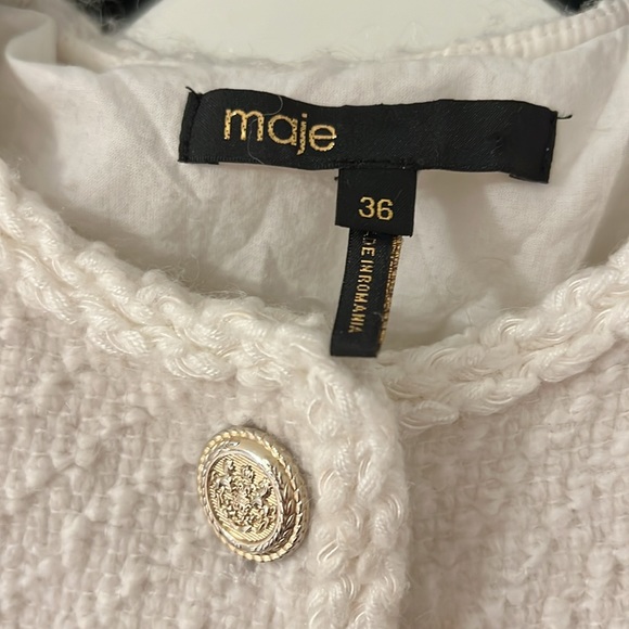 Maje Tweed-style Playsuit in Natural - Picture 7 of 9